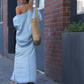 Women's Diagonal Shoulder Top with Split Denim Long Skirt