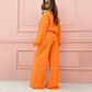 🌸New Arrival 50%OFF💖Fashionable and Minimalist Round Neck Top & Wide Leg Pants 2-Piece Set