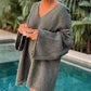 Women's Loose V-Neck Long-sleeve Sweater
