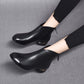 Women's Fleece-Lined PU Leather Short Boots
