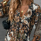 💥Limited stock available 50% OFF💥Elegant V-Neck Long-Sleeve Printed Dress