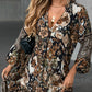 💥Limited stock available 50% OFF💥Elegant V-Neck Long-Sleeve Printed Dress