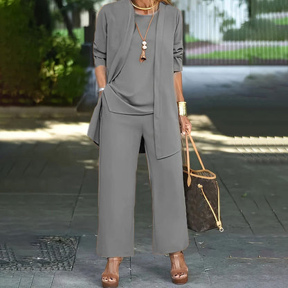 📢📢50%  OFF !!⏰Elegant Women's Relaxed Fit 3-Piece Set👚👖