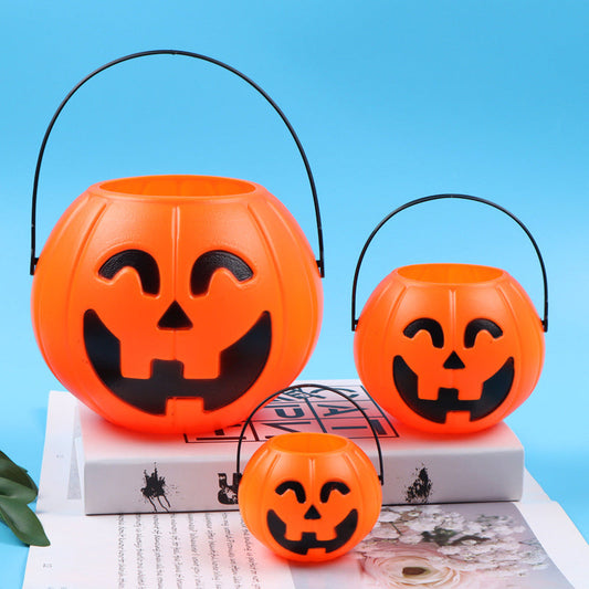 Portable Halloween Pumpkin Candy Bucket with Handle