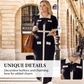 Women's Color-Block Long Sleeve Maxi Dress