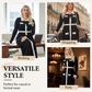 Women's Color-Block Long Sleeve Maxi Dress