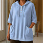 Women's Casual Hooded Solid Color Top
