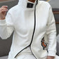 Women Casual Stand Collar Zip-up Jacket & Pants Set
