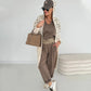 Women's Hooded Leopard Print Knitted Jacket with Pockets