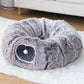 2-in-1 Foldable Indoor Soft Round Cat Tunnel Bed