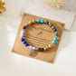 12 Zodiac Stone Beaded Bracelet with Astrological Sign Charm
