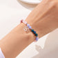 12 Zodiac Stone Beaded Bracelet with Astrological Sign Charm