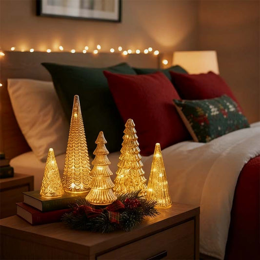 5-Piece Decorative Lighted Resin Trees Set