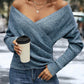 🔥Hot Sale 50% OFF!!⚡Women's Elegant Casual V-Neck Knit Top