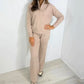 Women’s Casual Knit Half-Zip Top & Pants 2-Piece Set