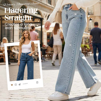 ⏳Limited-time 50% off⏰Women’s Stylish Rhinestone Embellished Jeans💎👖