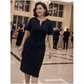 🧡New Arrival🔥Classic Black Sparkly V-Neck Short Sleeve Dress