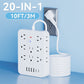 ✨🔥Hot Sale Deals-20-in-1 Power Strip with Overload Protection🔌🔥🔥🔥（Order now and receive a UK plug adapter free of charge）