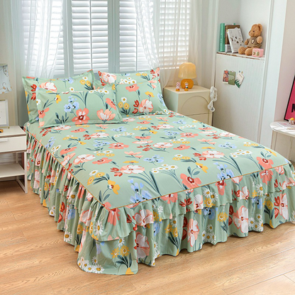 📢📢60%  OFF !! ⏰3-Piece Ruffled Bed Skirt Set🛏️