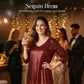 Women's Sparkle Sequin V-Neck Dress