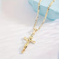 ✝️ ✨ Gold Crucifix Necklace – Detailed INRI Motif, Adjustable Figaro Chain & Hypoallergenic Finish 💛