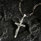 ✝️ ✨ Gold Crucifix Necklace – Detailed INRI Motif, Adjustable Figaro Chain & Hypoallergenic Finish 💛