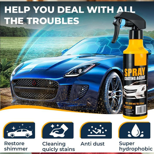 3‑in‑1 SiO₂ Ceramic Quick Coat Spray – Waterless Wash, Streak‑Free Gloss & Rain‑Beading Shield (UK)