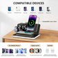 7-in-1 MagSafe Fast Wireless Charging Stand, Dual Mobile Phone Charging Station, Touch Night Light, Bluetooth, Digital Display, 33W Adapter. For iPhone 16/15/14/13/12 Pro Max, Apple Watch, Earbuds and Android.