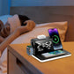 7-in-1 MagSafe Fast Wireless Charging Stand, Dual Mobile Phone Charging Station, Touch Night Light, Bluetooth, Digital Display, 33W Adapter. For iPhone 16/15/14/13/12 Pro Max, Apple Watch, Earbuds and Android.