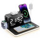 7-in-1 MagSafe Fast Wireless Charging Stand, Dual Mobile Phone Charging Station, Touch Night Light, Bluetooth, Digital Display, 33W Adapter. For iPhone 16/15/14/13/12 Pro Max, Apple Watch, Earbuds and Android.