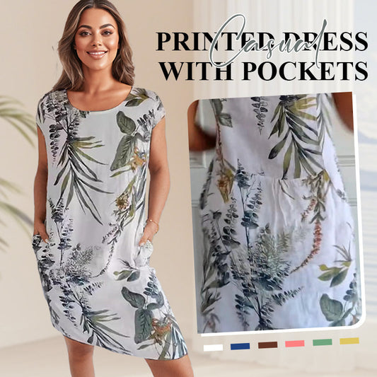💎 50% OFF! 💎 Women's Short Sleeve Printed Dress – Lightweight, Flattering Fit & Everyday Spring Style 🌸