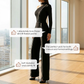 One-Shoulder Top and Dual-Zipper Detail Pants Set