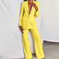 Women's Elegant Blazer and Wide-Leg Pants Set