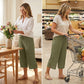 👖 60% OFF NOW! 🌿 Ribbed Wide-Leg Capri Pants – Elastic Waist, Comfortable Fit & Perfect for Daily Wear ✨