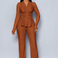 Women's Peplum Top & Pants 2-Piece Set
