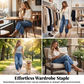🥳2026 HOT SALE🥳💞50K+ SOLD!💕🌸 50% OFF! Women’s High-Rise Cropped Jeans – Elastic waist, relaxed through hip & thigh. Modern cropped length shows off footwear. A versatile denim staple. 👖✅