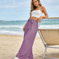 Women's High-Waist Paperbag Wide-Leg Pants