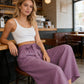 Women's High-Waist Paperbag Wide-Leg Pants