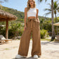 Women's High-Waist Paperbag Wide-Leg Pants