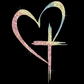 🔥BUY 1 GET 1 FREE🔥 Glitter Heart Cross Car Decal Sticker