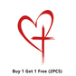 🔥BUY 1 GET 1 FREE🔥 Glitter Heart Cross Car Decal Sticker
