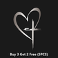 🔥BUY 1 GET 1 FREE🔥 Glitter Heart Cross Car Decal Sticker