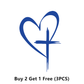 🔥BUY 1 GET 1 FREE🔥 Glitter Heart Cross Car Decal Sticker
