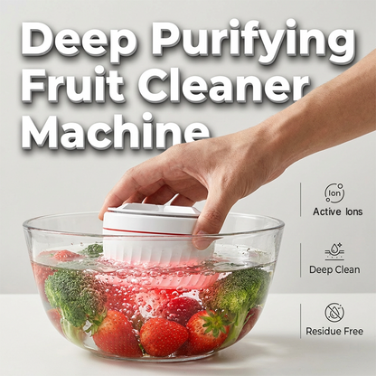 🥳2026 HOT SALE🥳💞50K+ SOLD!🍎🔋 50% OFF! Portable Vegetable Cleaner – Deep purification, visible dirt removal. Compact & travel‑friendly. Just place in water & press. Safe produce for family. 🛡️💚