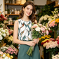 Women's Floral Print Top & Wide-Leg Pants Set