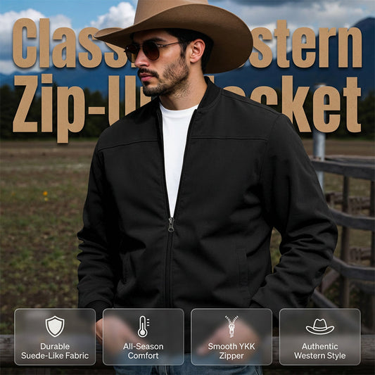 Men's Classic Bomber Jacket with Zip Front