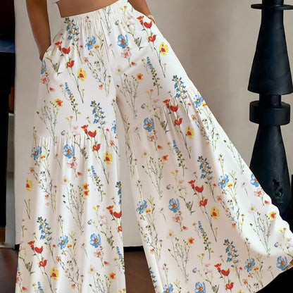 Women's Floral Print Wide-Leg Pants