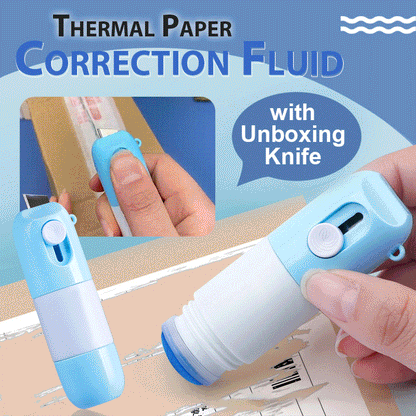🎉 2026 Sale-Over 26800 Sold! 📢2-in-1 Thermal Paper Privacy Correction Fluid with Box Cutter｜Information Blotting Security Tool ✨