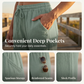 📢📢50% off new arrivals - Women's Solid-Color Pleated Cotton - Linen Cropped Pants