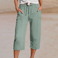 📢📢50% off new arrivals - Women's Solid-Color Pleated Cotton - Linen Cropped Pants